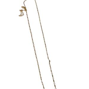 Gold Tone Thin Long‎ Necklace Jewelry